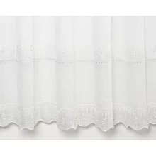 H3/1178 02 - natúr, hímzett voile, klasszikus mintával, max. 275 cm magas