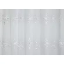 H3/6971 01 - fehér, hímzett voile, klasszikus mintával, max. 275 cm magas