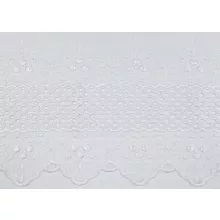 H3/6971 01 - fehér, hímzett voile, klasszikus mintával, max. 275 cm magas