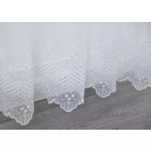 H3/6971 01 - fehér, hímzett voile, klasszikus mintával, max. 275 cm magas