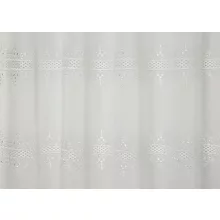 H3/6971 02 - natúr, hímzett voile, klasszikus mintával, max. 275 cm magas