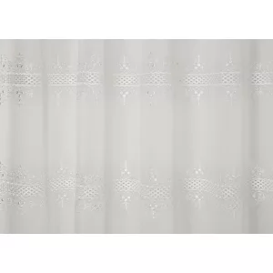   H3/6971 02 - natúr, hímzett voile, klasszikus mintával, max. 275 cm magas