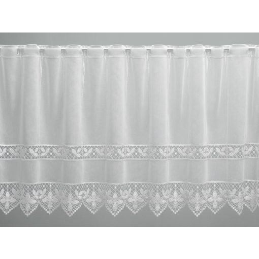  V/1826 - hímzett, aplikált, fehér batiszt, levélmintával, 60 cm magas