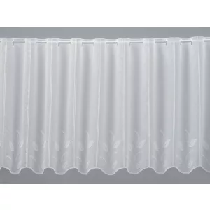    V/3051 - hímzett, fehér batiszt, levélmintával, 90 cm magas