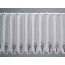  V/597 - hímzett, fehér batiszt, lila levendula mintával, 90 cm magas