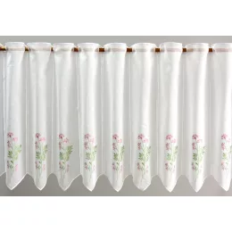    V/693 - hímzett, fehér szablé, rózsaszín virágmintával, 90 cm magas