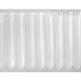 V/882 - bordűrösen hímzett, fehér voile, 60 cm magas