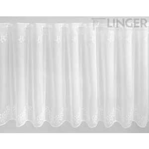  V/882 - bordűrösen hímzett, fehér voile, 60 cm magas