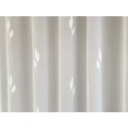  Bonita - fehér, levélmintás voile, max. 290 cm magas