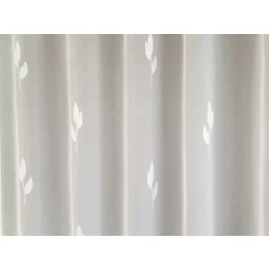  Bonita - fehér, levélmintás voile, max. 290 cm magas