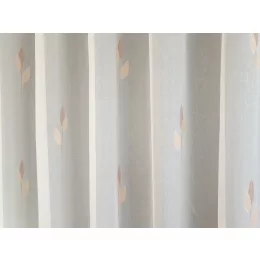    Bonita - fehér voile, bézs-barna levélmintával, max. 290 cm magas