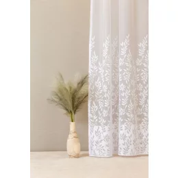 Boronka - levélmintás, fehér jacquard, max. 170 cm magas