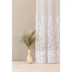 Boronka - levélmintás, fehér jacquard, max. 170 cm magas