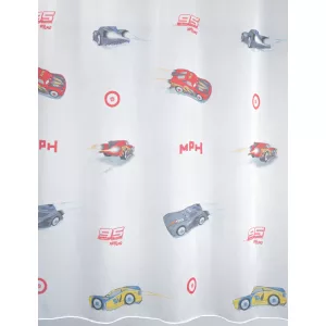    Cars/C/02 - fehér voile, "Verdák" mintával, max. 175 cm magas
