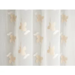   Dionisia - fehér voile, bézs-drapp virágmintával, max. 295 cm magas