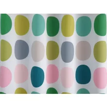 Dotty - dim out, fehér alapon, nagy, zöld-rózsaszín pöttyökkel