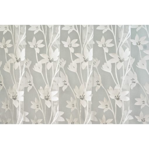 Flowers - fehér-ezüst színű organza, virágmintával, max. 295 cm magas