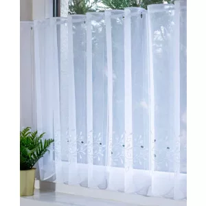    Garadna - hímzett, aplikált, fehér szablé, ág- és levélmintával, 60 cm magas