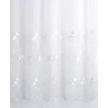 H1/2045 - hímzett, fehér tüll, levélmintával, max. 285 cm magas