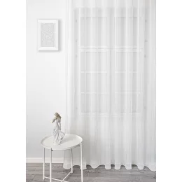    H1/218 01- hímzett, fehér, ágmintás voile, max 290 cm magas