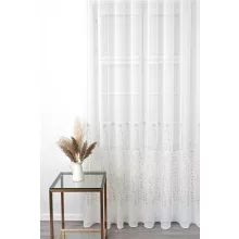  H1/218 07 - hímzett, fehér alapon bézs, ágmintás voile, max 290 cm magas