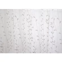  H1/218 07 - hímzett, fehér alapon bézs, ágmintás voile, max 290 cm magas