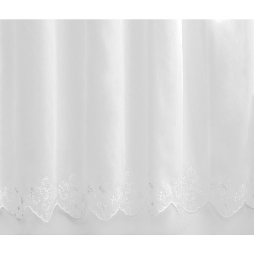  H1/3556 - hímzett, fehér, virágmintás voile, max. 175 cm magas