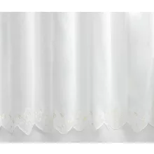  H1/3556 - hímzett, fehér voile, sárga virágmintával, max. 275 cm magas
