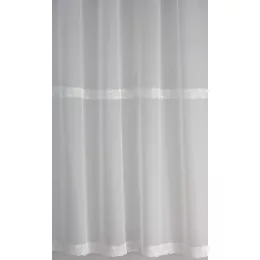    H2/1033 - hímzett, fehér, hullámmintás voile, max 285 cm magas