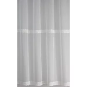    H2/1033 - hímzett, fehér, hullámmintás voile, max 285 cm magas