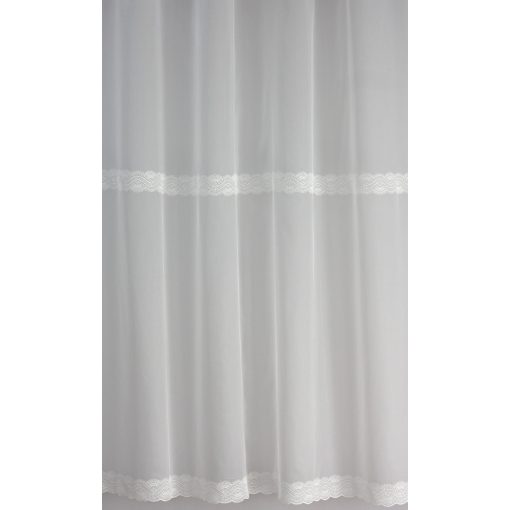  H2/1033 - hímzett, fehér, hullámmintás voile, max 285 cm magas