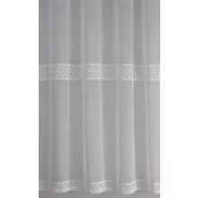  H2/1034 - hímzett, fehér, levélmintás voile, max 285 cm magas