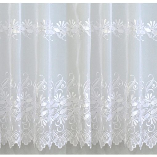  H2/1182 - hímzett, aplikált, fehér voile, max. 170 cm magas