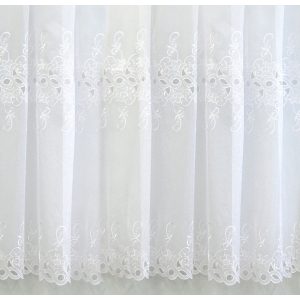    H2/154 - hímzett, aplikált, fehér voile, max 175 cm magas