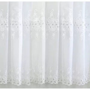    H2/154 - hímzett, aplikált, fehér voile, max 275 cm magas