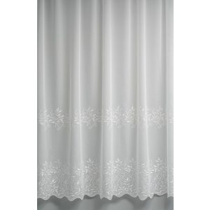    H2/1827 - hímzett, fehér, levélmintás szablé, max 170 cm magas