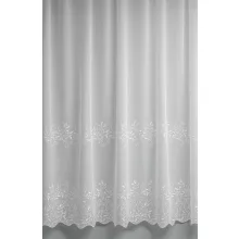  H2/1827 - hímzett, fehér, levélmintás szablé, max 285 cm magas