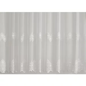   H2/4411 - hímzett, fehér tüll, klasszikus mintával, max. 175 cm magas