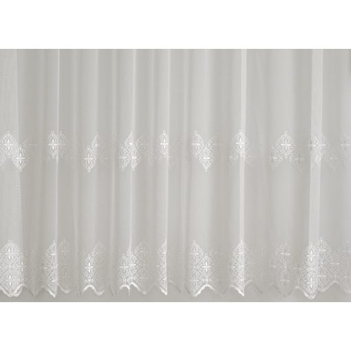 H2/4411 - hímzett, fehér tüll, klasszikus mintával, max. 175 cm magas