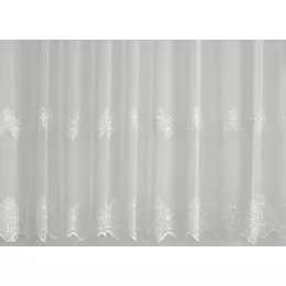   H2/4411 - hímzett, fehér tüll, klasszikus mintával, max. 285 cm magas