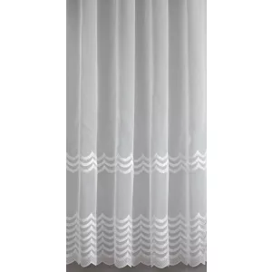    H2/4937 - fehér, hímzett, hullámmintás voile, max. 285 cm magas