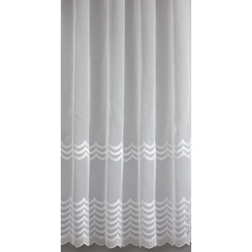  H2/4937 - fehér, hímzett, hullámmintás voile, max. 285 cm magas