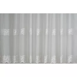   H3/1438 - hímzett, fehér tüll, indamintával, max. 285 cm magas