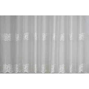   H3/1438 - hímzett, fehér tüll, indamintával, max. 285 cm magas