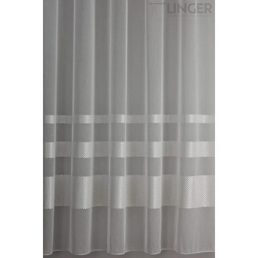 H3/1716 - törtfehér, bordűrösen hímzett tüll, max. 275 cm magas