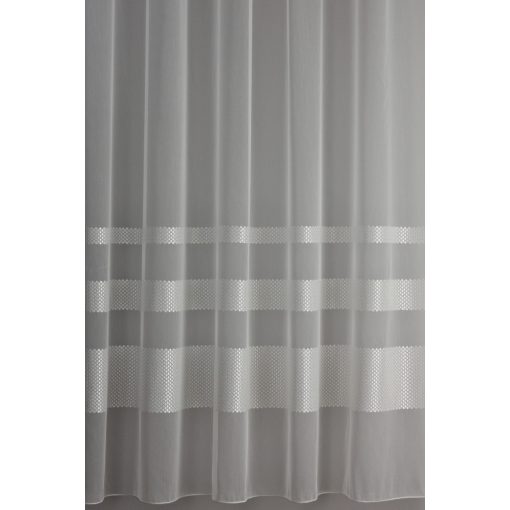 H3/1716 - törtfehér, bordűrösen hímzett tüll, max. 275 cm magas
