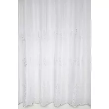  H3/3318 01 - hímzett, fehér, ágmintás voile, max 285 cm magas