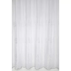    H3/3318 01 - hímzett, fehér, ágmintás voile, max 285 cm magas