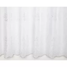  H3/3318 01 - hímzett, fehér, ágmintás voile, max 285 cm magas