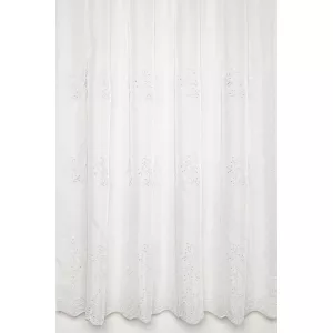    H3/3318 02 - hímzett, natúr, ágmintás voile, max 285 cm magas